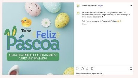 Publicação de Instagram criada para papelaria